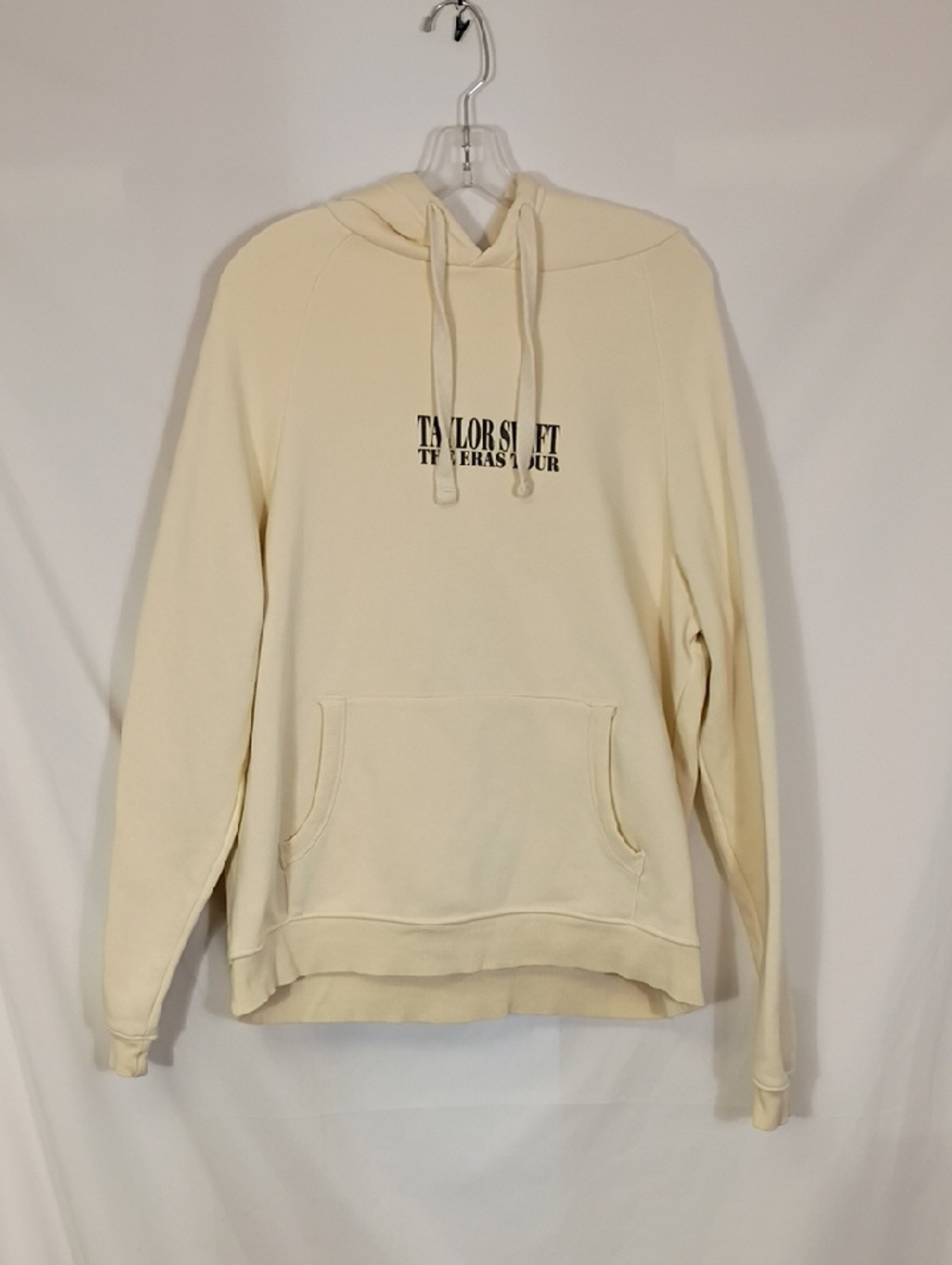 EUC Taylor Swift The Eras Tour Cream Hoodie Women's Size Small Oversized